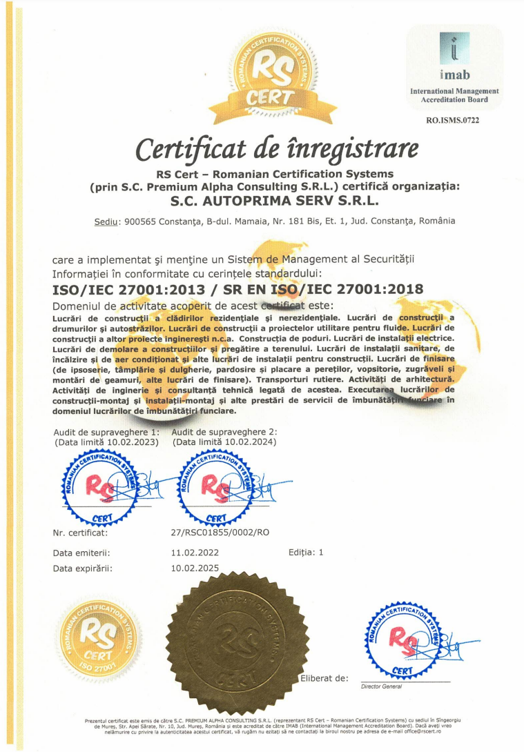 Autoprimaserv ISO 27001