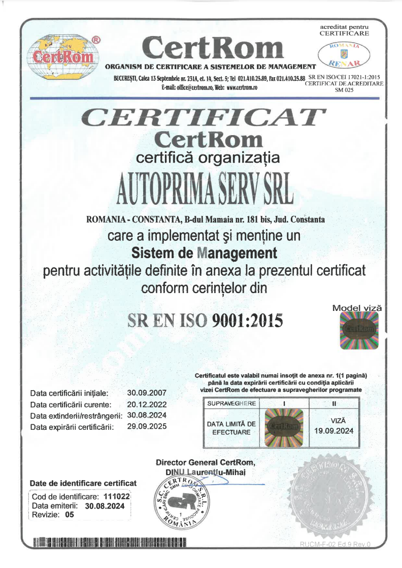 Autoprimaserv ISO 9001